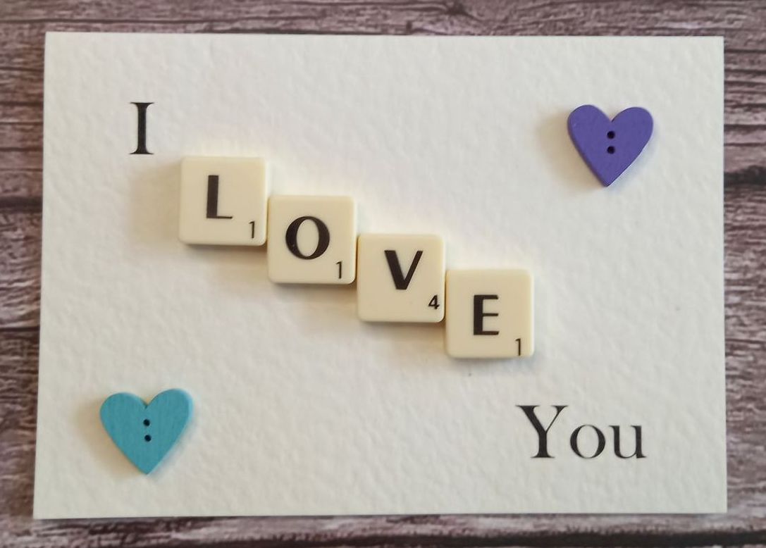 Handmade I Love You Scrabble Card