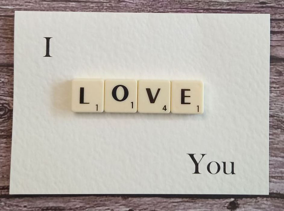 Handmade I Love You Scrabble Card