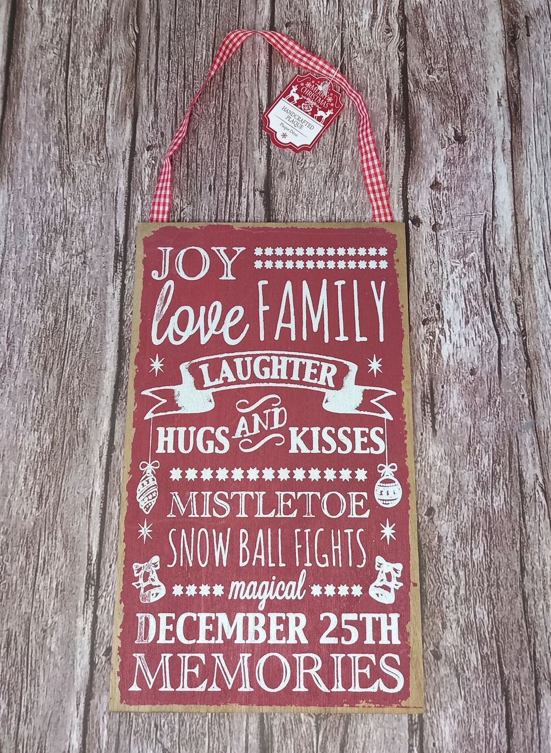 Christmas Phrases Plaque (Joy Love Family)