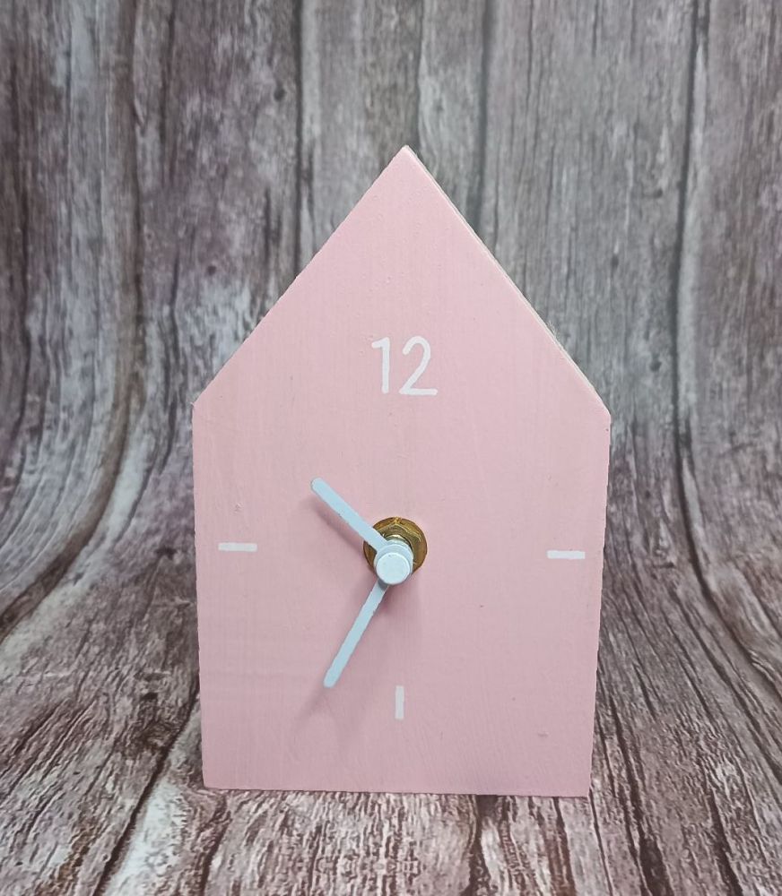 House Shaped Clock - Pink