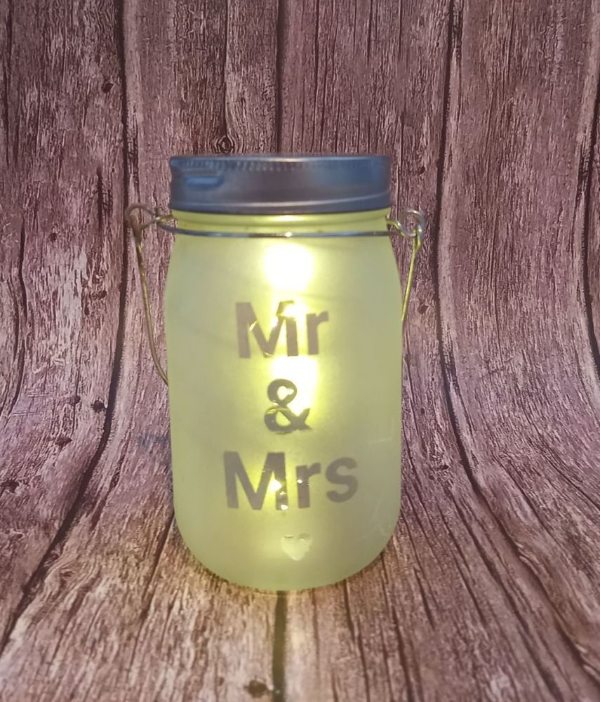 LED Jam Jar - Mr & Mrs
