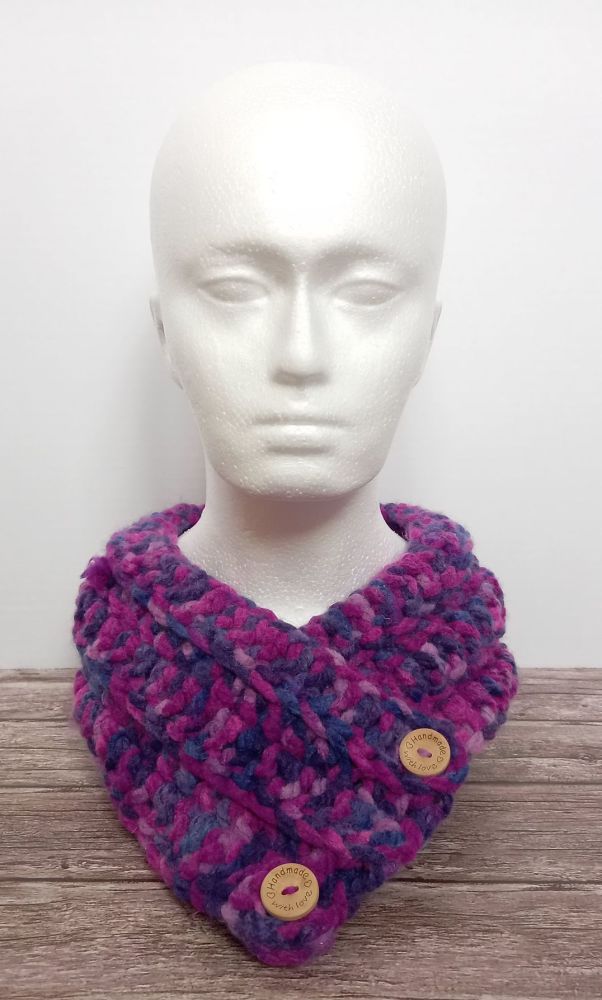 Crochet Neck Warmer - Purple