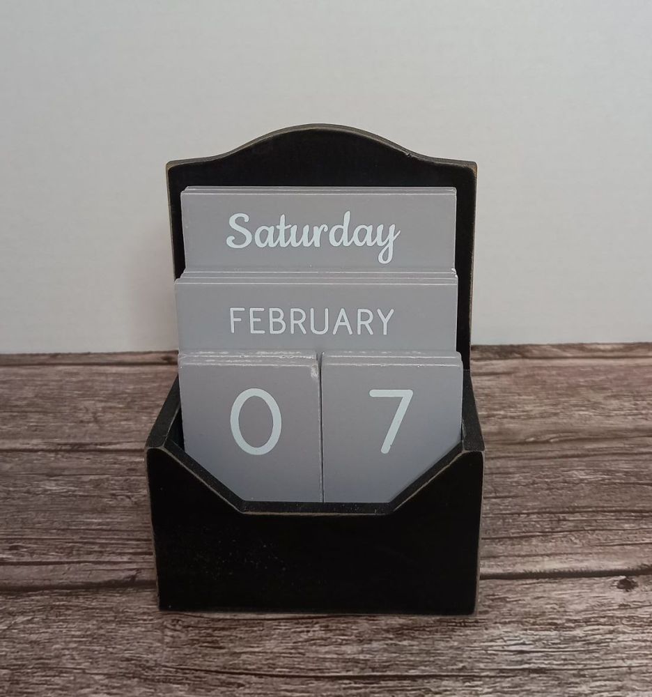 Perpetual Calendar - Black and Grey