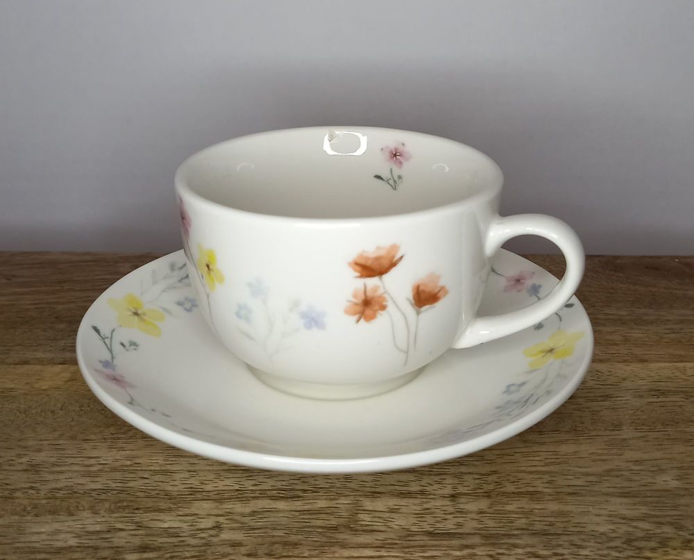 Cup and Saucer - Pressed Flowers