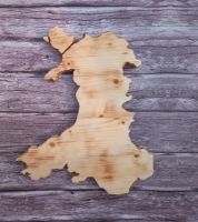 Wales Wooden Map