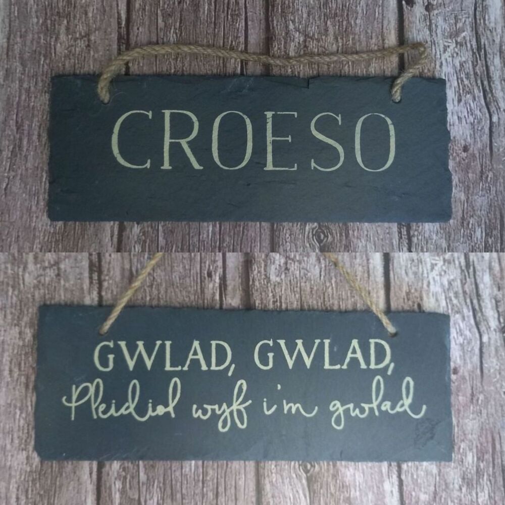Slate Welsh Signs