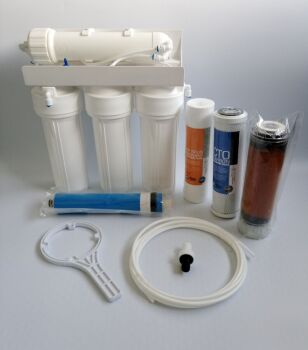 100gpd 4 stage reverse osmosis system with inbuilt 10" refillable di