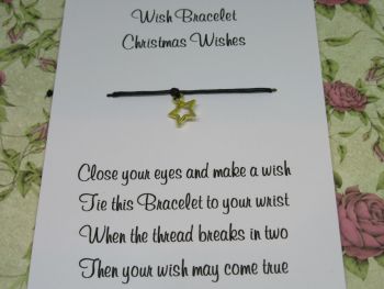 Christmas Wishes Gold Star Wish Bracelet 