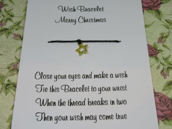 Merry Christmas Gold Star Wish Bracelet