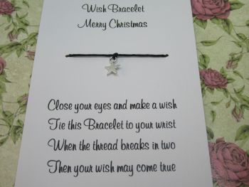 Merry Christmas Silver Star Wish Bracelet