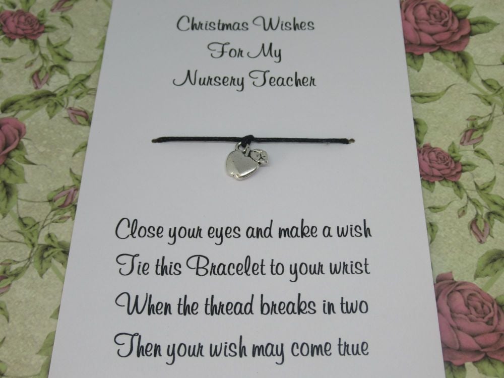 Nursery Teacher Christmas Wishes Wish Bracelet