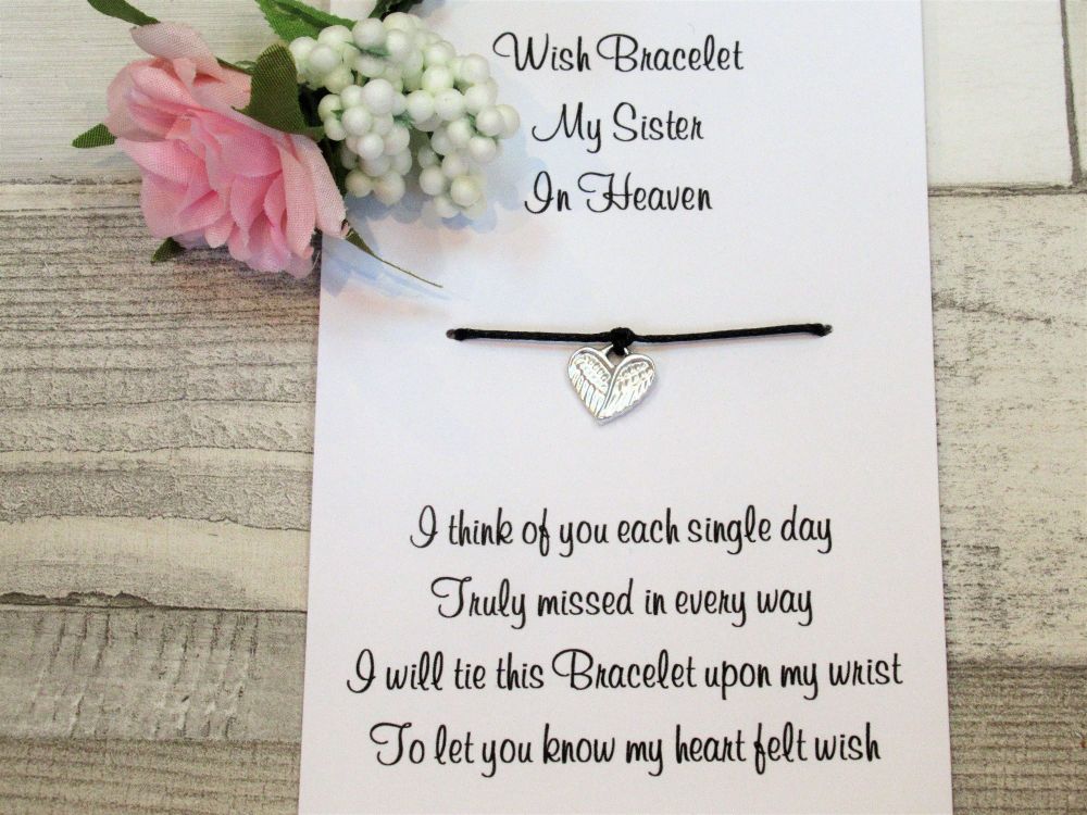 My Sister In Heaven Wish Bracelet