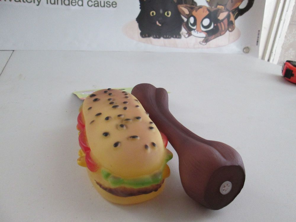 Fletchers Chase N Chew 2 Pack Squeaky Dog Toy - Bun & Bone