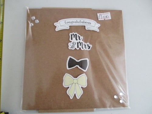 Mr & Mrs Bows Design Brown Kraft Card - Cards & Crafts By KittyMumma