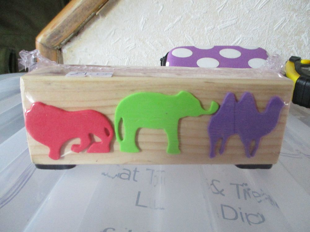 Lion Elephant Camel - Wooden Stationery Caddy - Des In The Shed