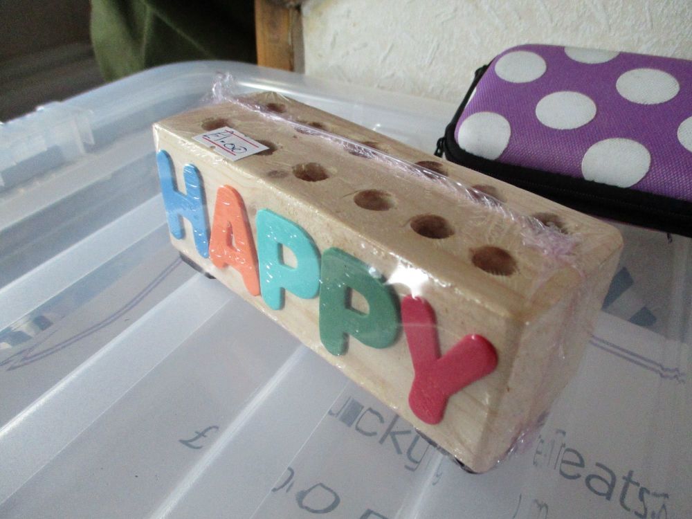 Happy B'Day - Wooden Stationery Caddy - Des In The Shed