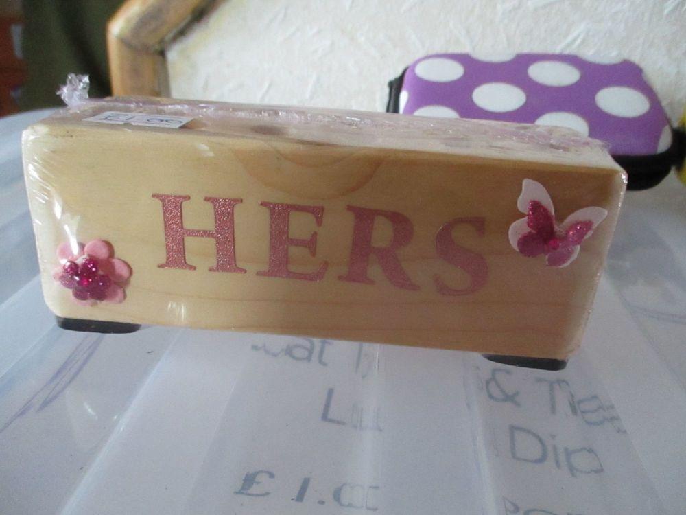 Hers - Wooden Stationery Caddy - Des In The Shed