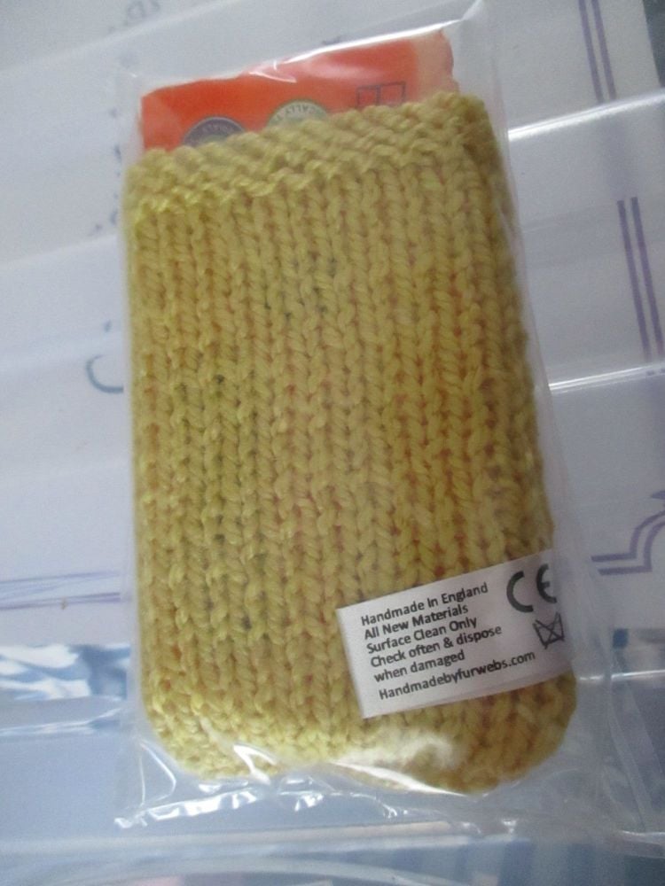 Mustard Knitted Tissue Caddy with Tissues - Knitted By KittyMumma