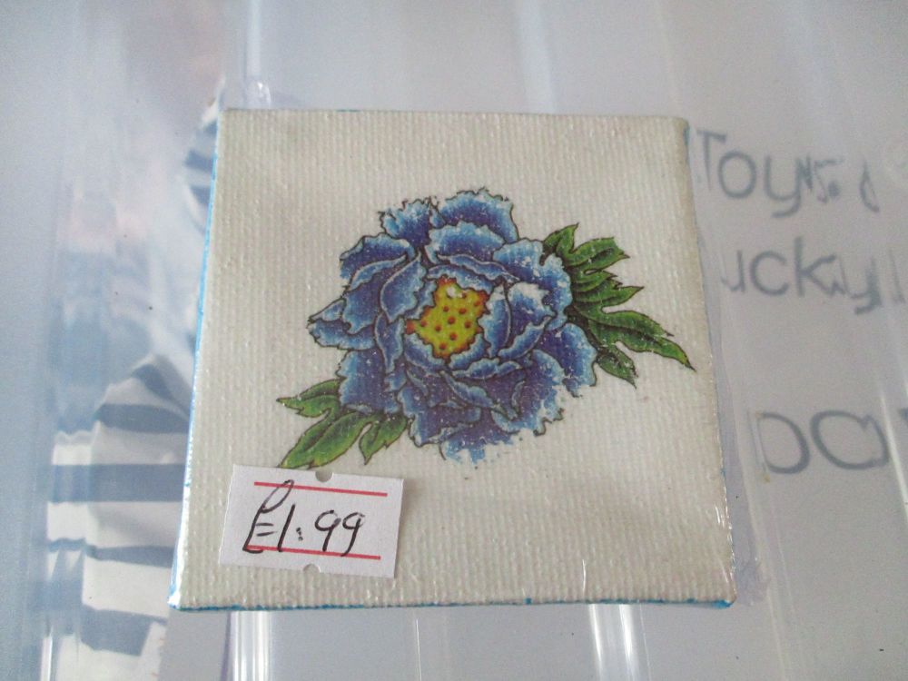 Blue Flower - 7cm Box Frame Canvas - JGPaws