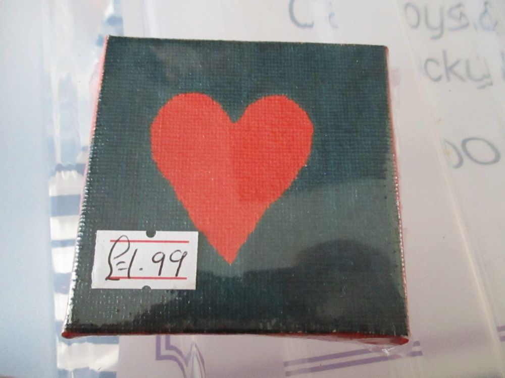 Heart on Black - 7cm Box Frame Canvas - JGPaws