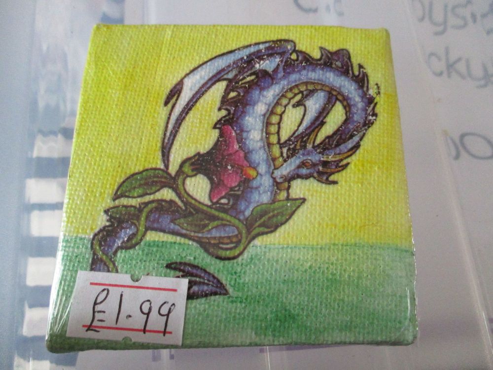 Sea Dragon with Flower - 7cm Box Frame Canvas - JGPaws