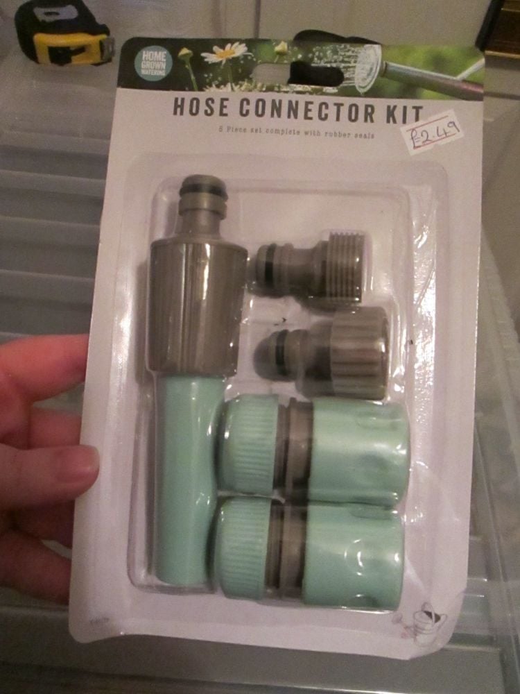 Grey Top Hose Connector Kit 5pc - Home Grown Planting