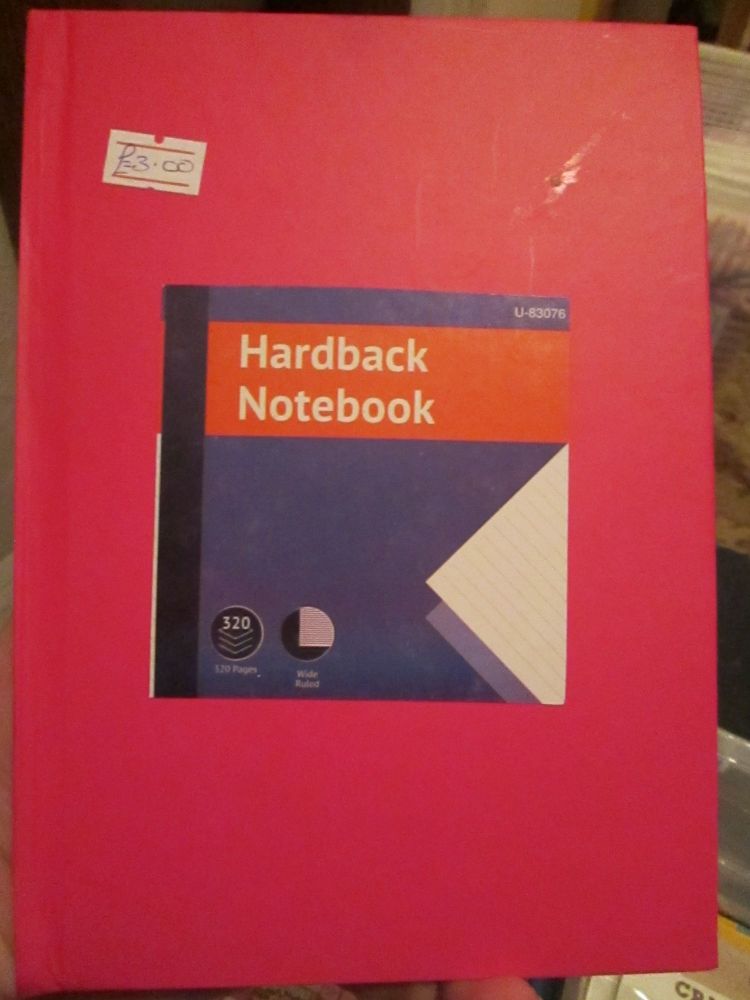 Pink 320pg Hardback A5 Lined Notebook