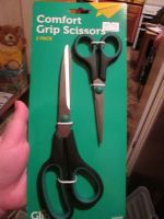 Green / Black Comfort Grip Scissors 2pk - Glide