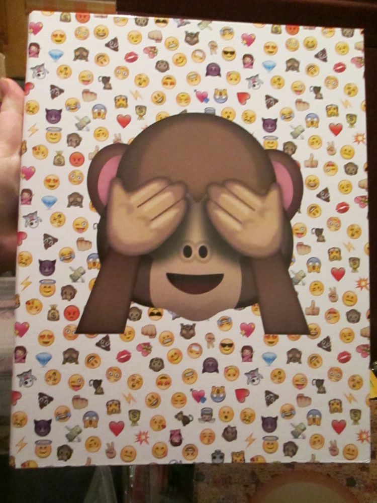 Emoticon Monkey A4 Two Hole Ring Binder Hardback