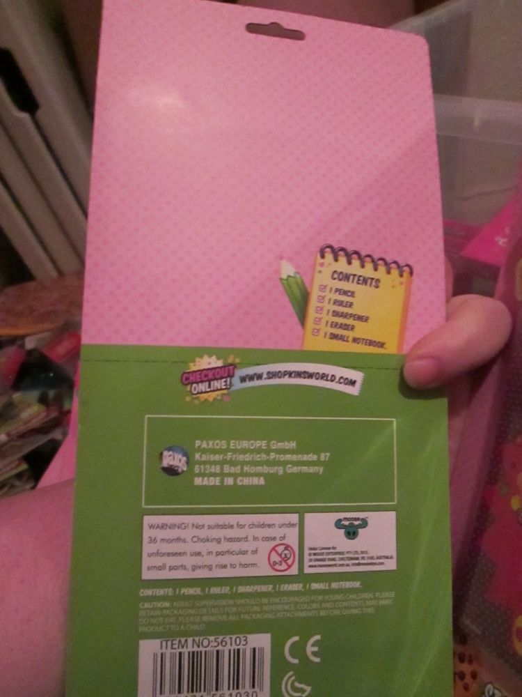 Pink Shopkins 5pc Stationery Set