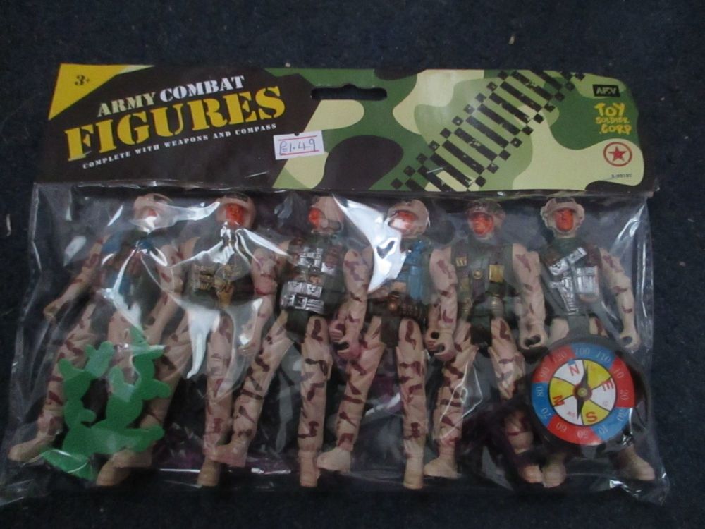 6pc Army Combat Figures Play Set (Soldiers)