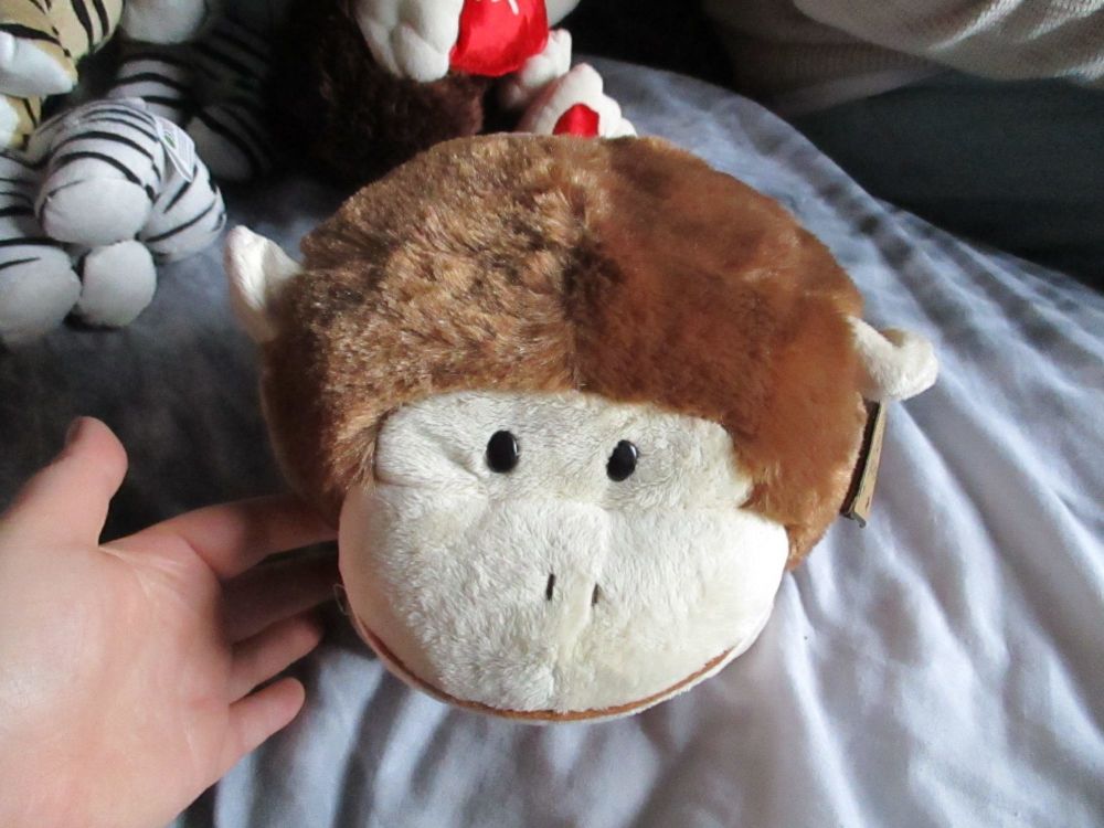 (*)Brown Monkey Ball Cushion - Soft Sensations - Soft Toy