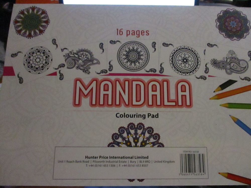 White Cover Design - 16pg Mandala - A3 Colouring Pad
