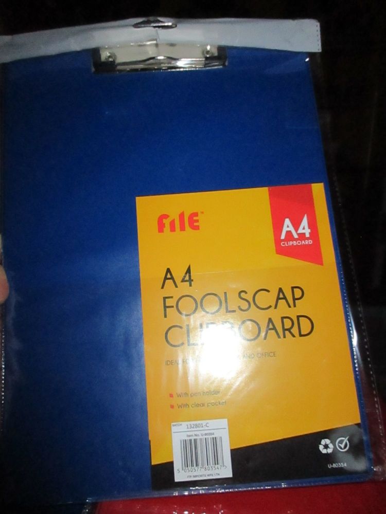 Blue Foolscap Flexible A4 Clipboard