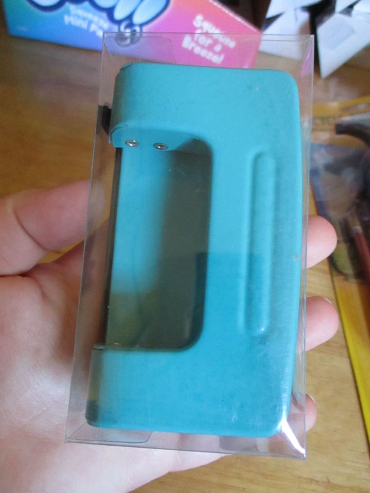 Green Blue Metal Twin Hole Punch