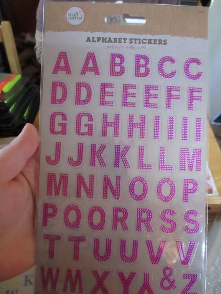 Studded Purple Pink Alphabet Stickers - Craft Corner