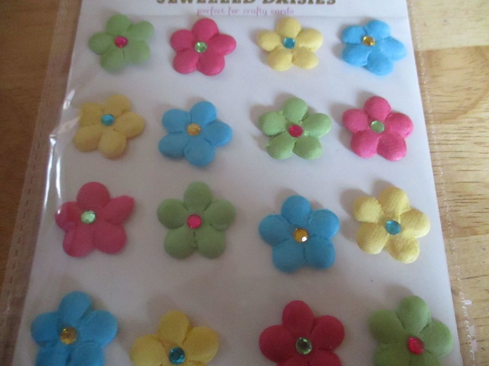 Multi-Coloured Jewelled Daisies Stickers - Craft Corner