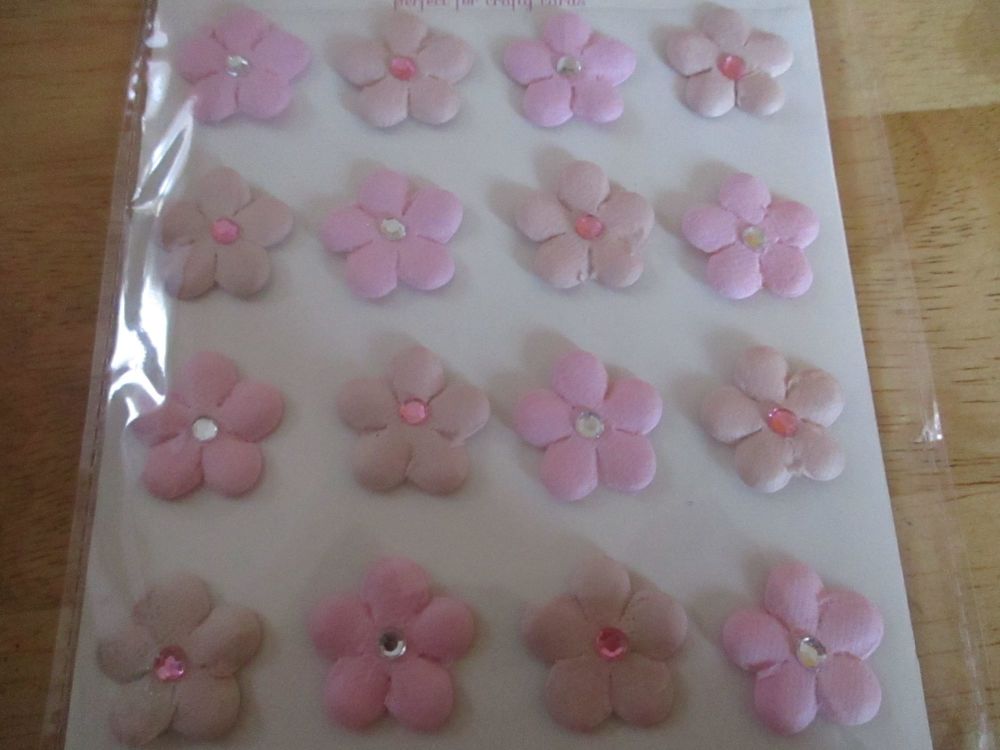 Pink Jewelled Daisies Stickers - Craft Corner