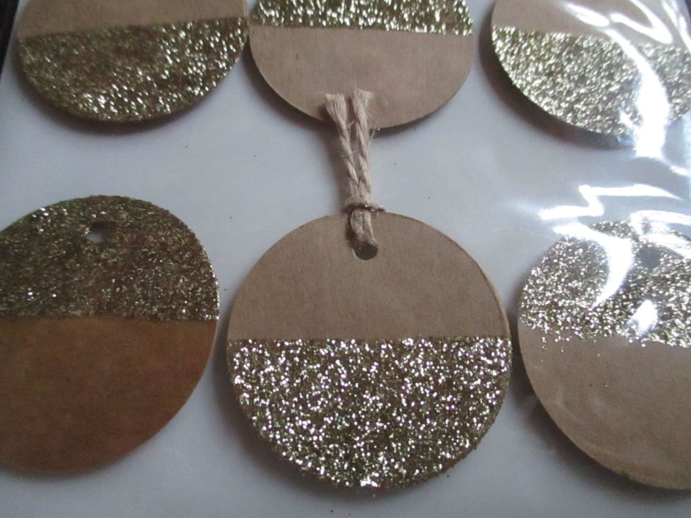 Brown With Gold Glittered Circles Embellishments - Craft Corner