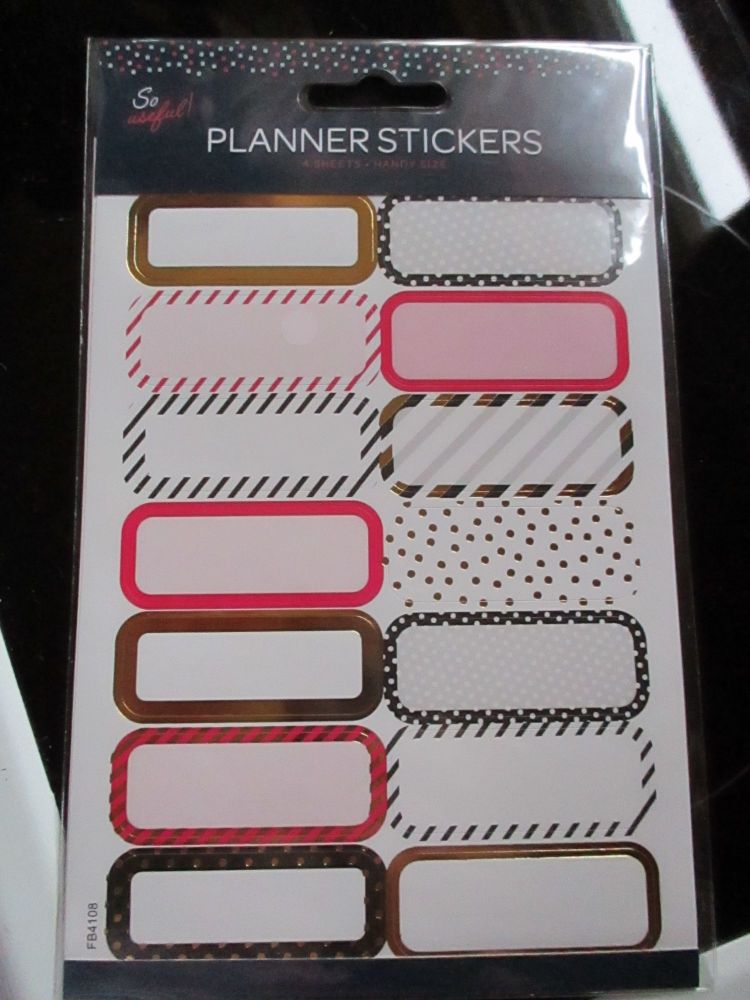 Gold / Pink / Black Rectangles Borders - Planner Stickers - So Useful