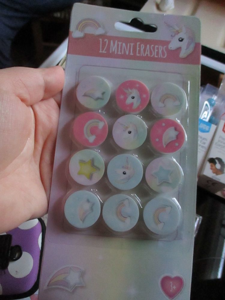 12pc Unicorn Fantasy Eraser Pack
