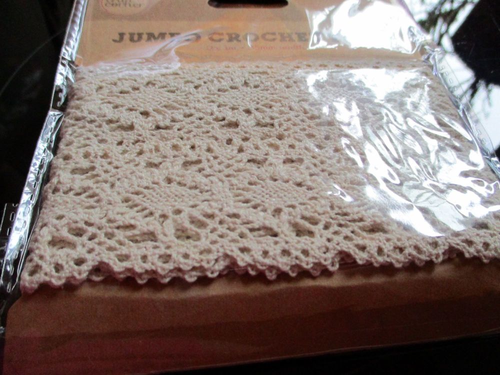 Jumbo Crochet Trim 2Pk 3.5cm 1 Meter - Craft Corner