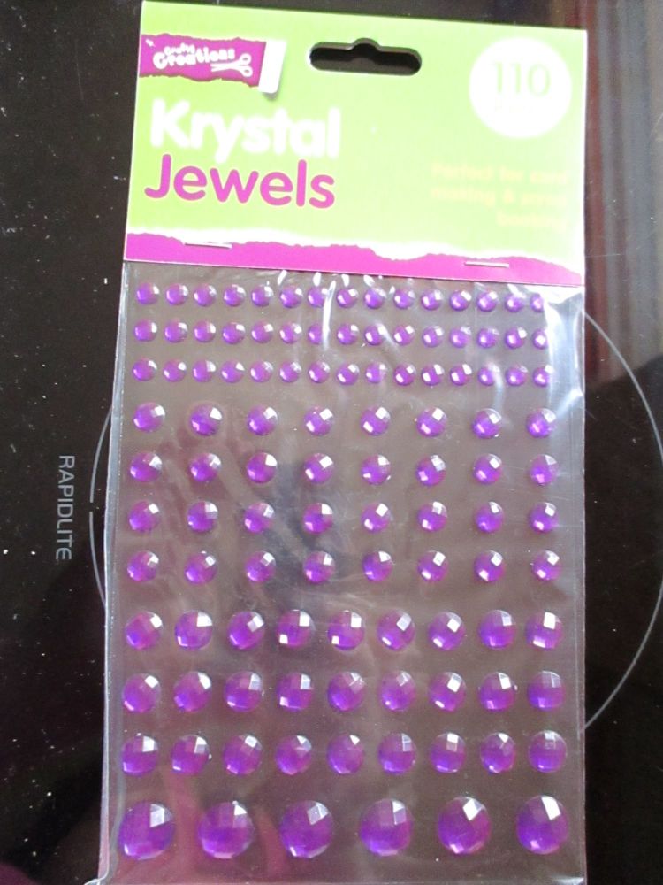 Purple Krystal Jewels 110pc Self Adhesive Gems - Crafty Creations