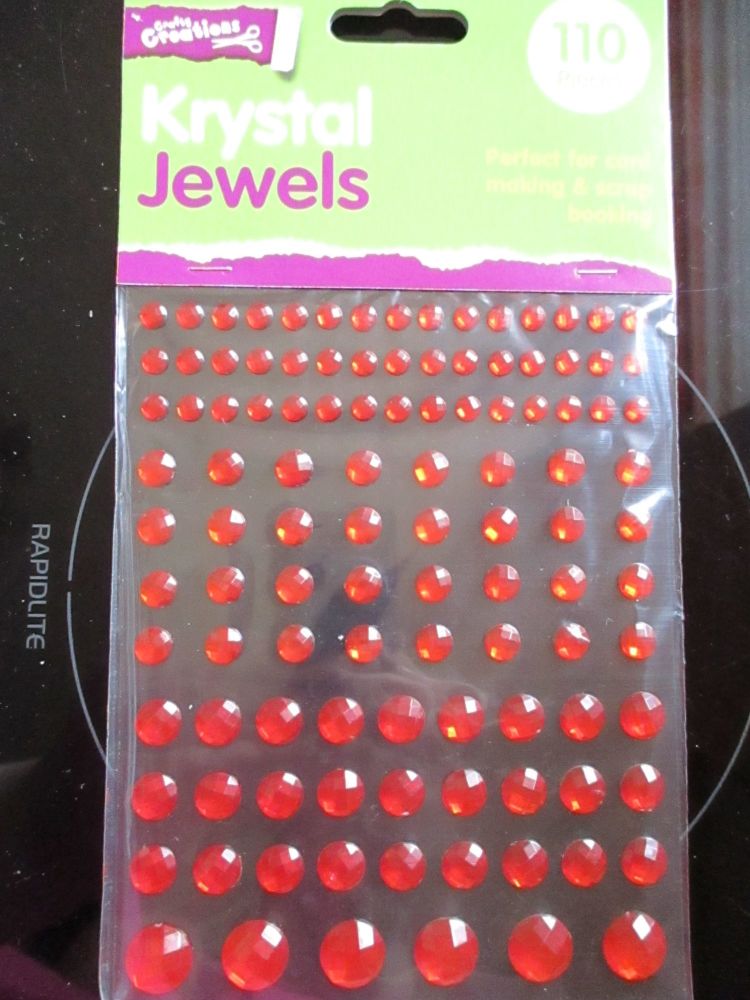 Red Krystal Jewels 110pc Self Adhesive Gems - Crafty Creations