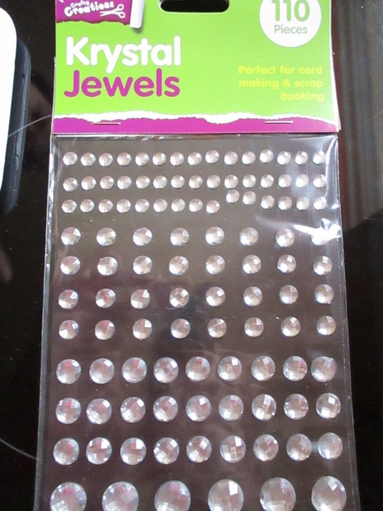 Clear Krystal Jewels 110pc Self Adhesive Gems - Crafty Creations