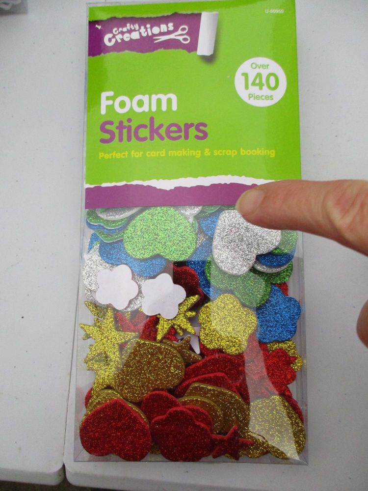 Gold / Red / Blue / Green Shapes - Crafty Creations 140pc Foam Self Adhesiv