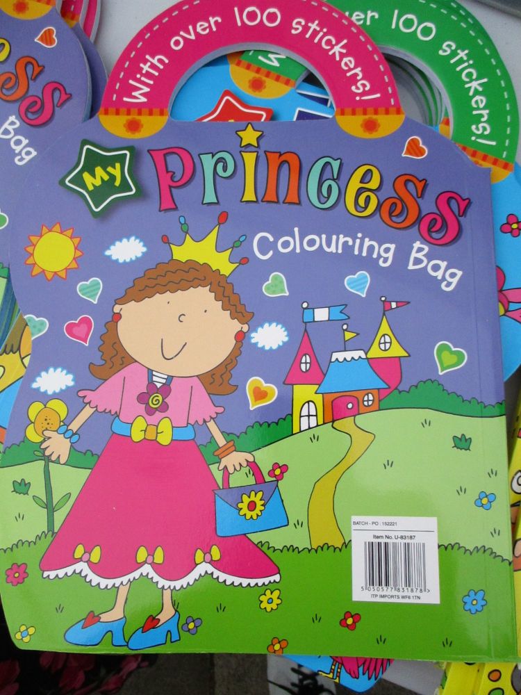 Die-cut A4 Carry Along My Princess Colouring Bag - With Over 100 Stickers