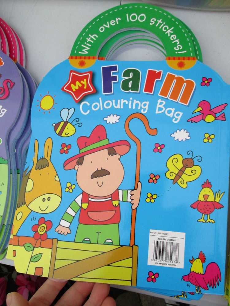 Die-cut A4 Carry Along My Farm Colouring Bag - With Over 100 Stickers