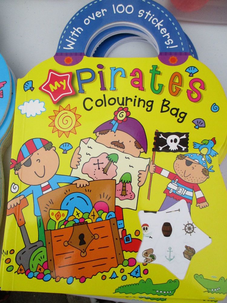 Die-cut A4 Carry Along My Pirates Colouring Bag - With Over 100 Stickers