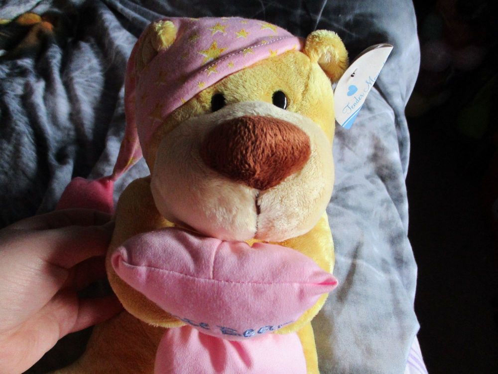 (*)Pink Nightcap & Pillow Bear - Tender Moments - Soft Toy